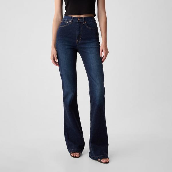 Džíny GAP 70S Flare High Rise Dk Holzer Jeans Dark Wash W30
