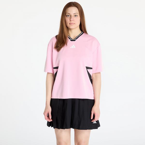 Tričko adidas Tiro Cut 3 Stripes Color Block Boyfriend T-Shirt True Pink/ Black/ White XS