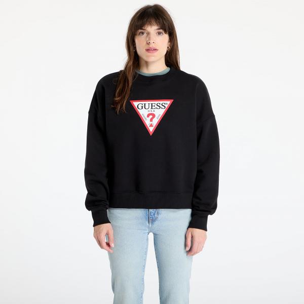 Mikina Guess Jeans Oversized Iconic Sweatshirt Jet Black A996 S