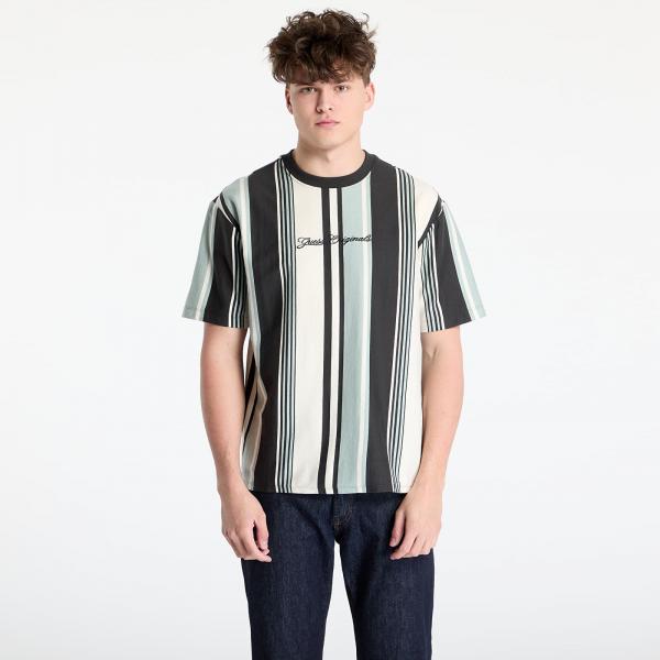Tričko GUESS Originals Stripe T-Shirt Washed Out Black L