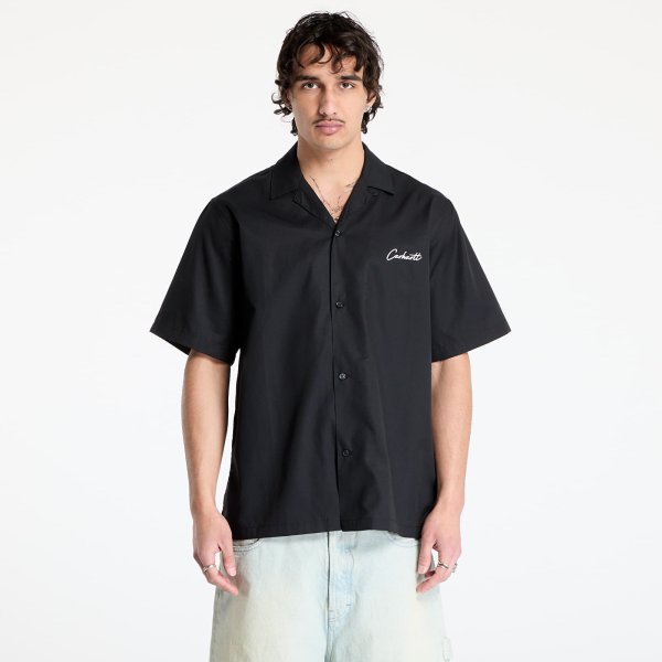 Košile Carhartt WIP S/S Delray Shirt UNISEX Black/ White XS