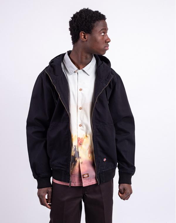 Dickies Duck Canvas Hooded Unlined Jacket STONE WASHED BLACK XL