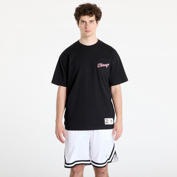 Tričko Mitchell & Ness NBA Vintage Logo Bulls Double Hit Shortsleeve Pocket Tee Black XL
