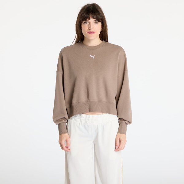 Mikina Puma Wardrobe Essentials Over-Oversized Crew TR Totally Taupe L