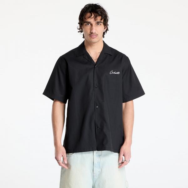 Košile Carhartt WIP S/S Delray Shirt UNISEX Black/ White XS