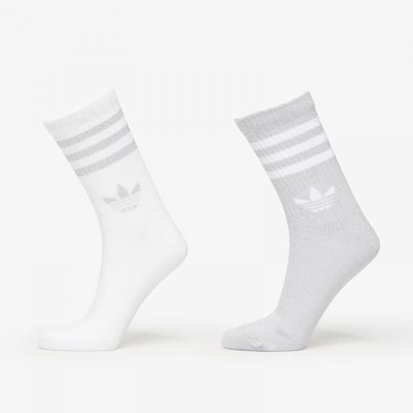 Ponožky adidas 3-Stripes Glitter Crew Socks 2-Pack Silver Met. S