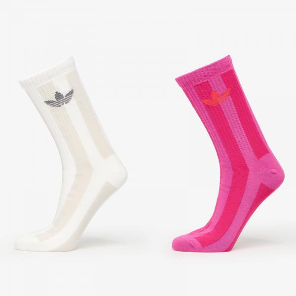 Ponožky adidas Striped Crew Socks 2-Pack Off White/ Signal Green M