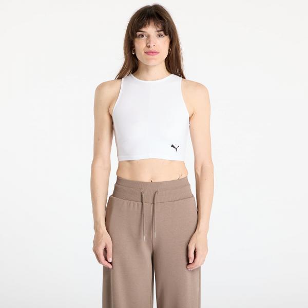 Top Puma Wardrobe Essentials Ribbed Crop Top PUMA White XL
