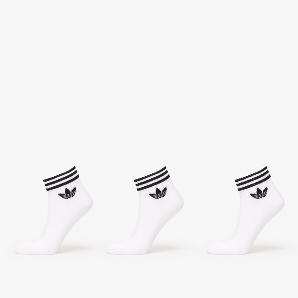 Ponožky adidas 3-Stripes Ankle Socks 3-Pack White L
