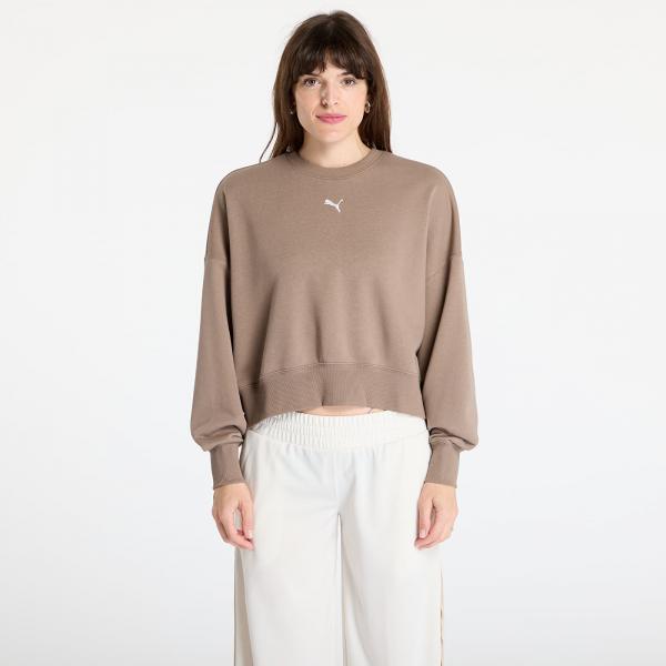 Mikina Puma Wardrobe Essentials Over-Oversized Crew TR Totally Taupe L