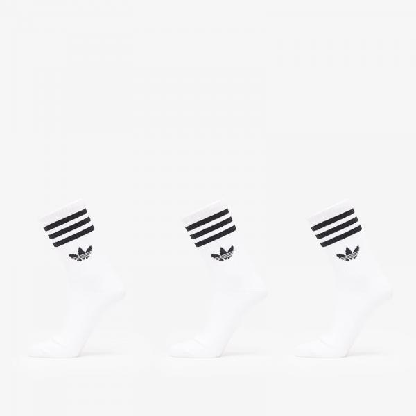 Ponožky adidas 3 Stripes Crew Socks 3-Pack White/ White/ White XL