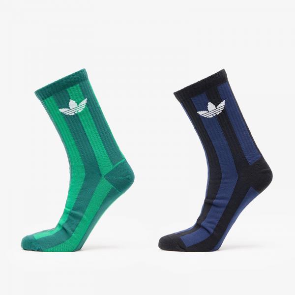 Ponožky adidas Striped Crew Socks 2-Pack Green/ Aurivy/ Off White M