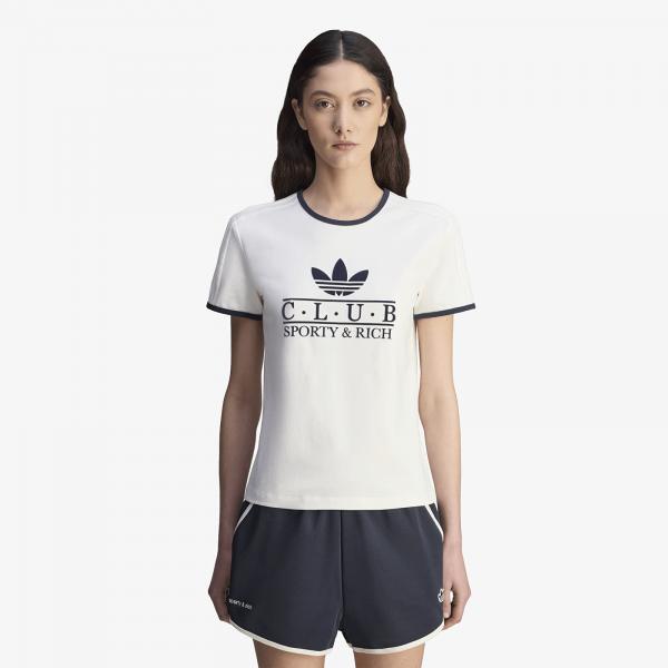 Tričko adidas x Sporty & Rich T-Shirt White/ Core White/ Night Navy L