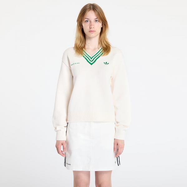 Svetr adidas x Sporty & Rich V-Neck Sweater White/ Off White/ Night Navy S