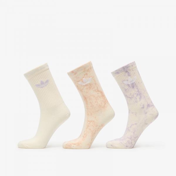 Ponožky adidas Tie Dye Crew Socks 3-Pack Halo Blush/ Silver Dawn/ Cream White L
