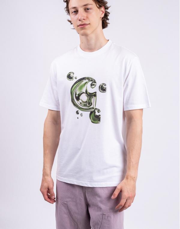 Tričko Carhartt WIP S/S Solar Chrome C-Logo T-Shirt White