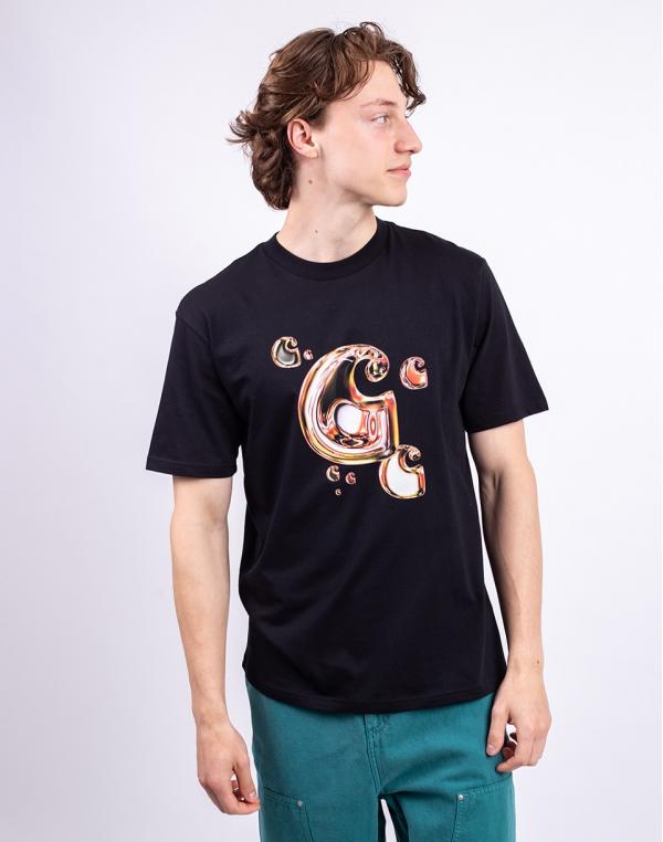 Tričko Carhartt WIP S/S Solar Chrome C-Logo T-Shirt Black