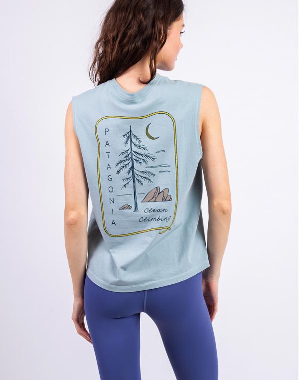 Patagonia W's Clean Climb Roots Boxy Organic Tank Thermal Blue XS