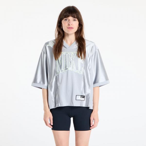 Dres Nike Sportswear Street Women's Oversized Short-Sleeve Graphic Jersey Lt Smoke Grey/ Barely Volt M