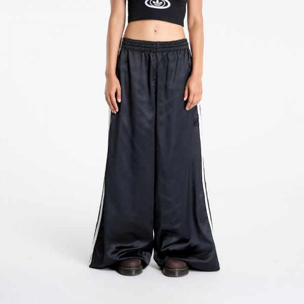 Kalhoty adidas Originals Satin Wide Leg Tracksuit Bottoms Ruffle 3-Stripes Black L