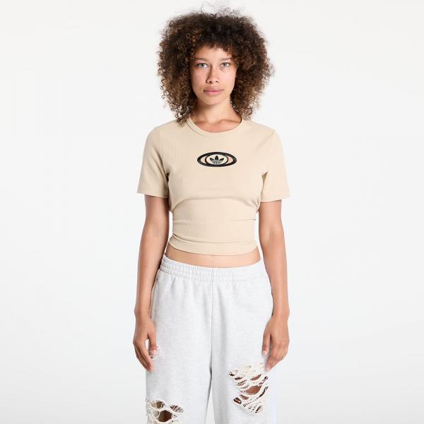 Tričko adidas Originals Campus 2000 Back Cut Out Rib T-Shirt Stone Khaki M