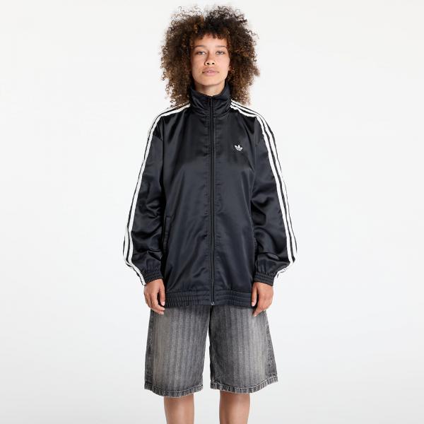 Bunda adidas Originals Satin Firebird Track Top Ruffle 3-Stripes Black S