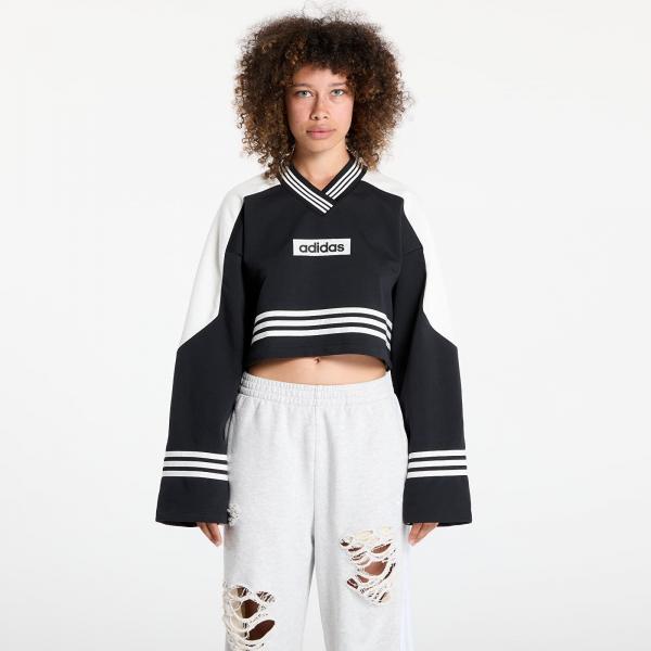 Mikina adidas Blocking Crewneck Sweatshirt Black/ Off White M