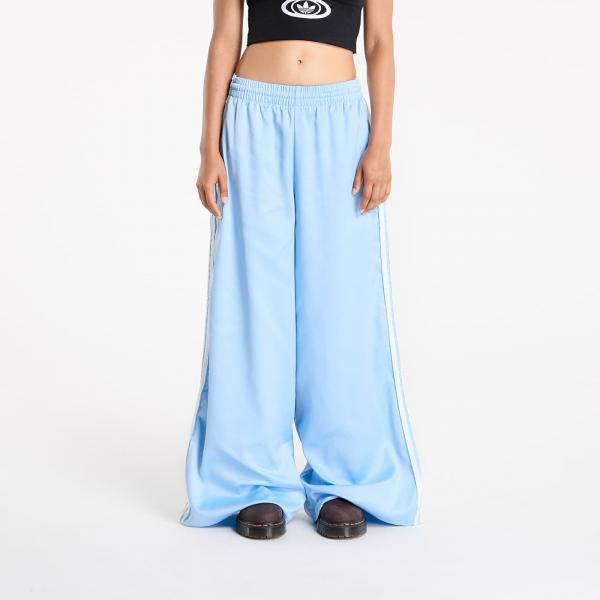 Kalhoty adidas Originals Satin Wide Leg Tracksuit Bottoms Ruffle 3-Stripes Clear Sky L