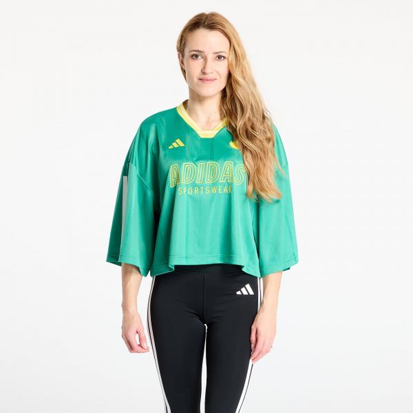 Dres adidas Tiro Cut 3 Stripes Oversized Mesh Jersey Semi Court Green/ Black/ Pure Sulfur L