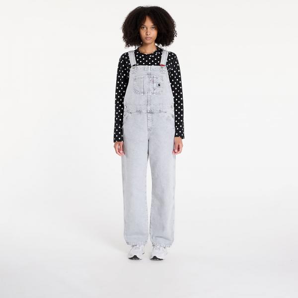 Džíny Carhartt WIP W' Bib Overall Straight Black Chalk Wash M