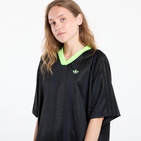 Šaty adidas Adicolor Football Jacquard Oversize Dress Black/ Signal Green XS