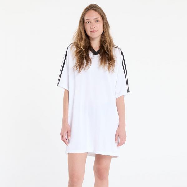 Šaty adidas Adicolor Football Jacquard Oversize Dress White/ Black S