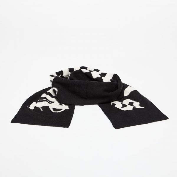 Šála Palm Angels Logo Knit Scarf Black/ Off White Universal