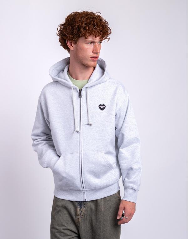 Carhartt WIP Hooded Heart II Hartt Sweat Jacket Ash Heather M