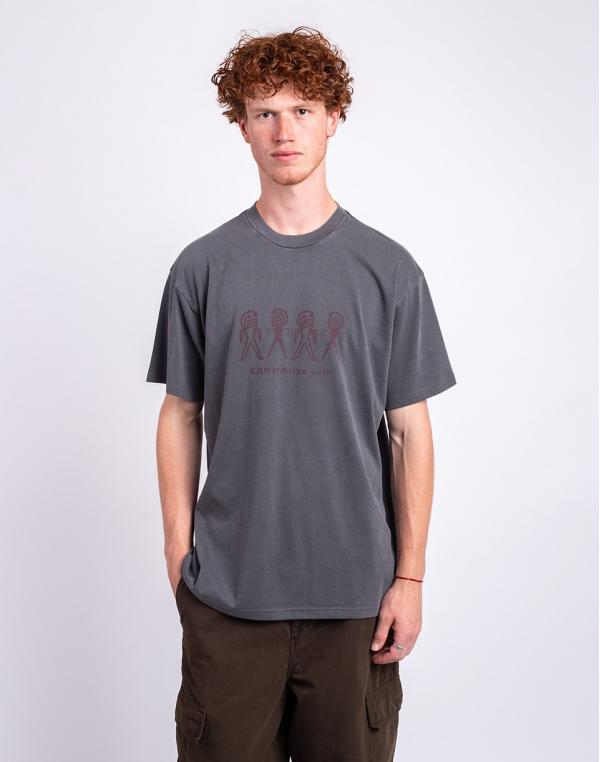 Tričko Carhartt WIP S/S Terrestrial T-Shirt Black/ Arbusta pigment garment dyed
