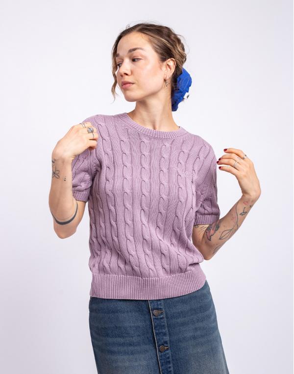 Tričko Carhartt WIP W' Carter Knit T-Shirt Pink Fog garment dyed