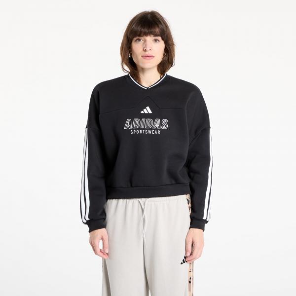 Mikina adidas W Tiro Cut 3 Stripes Fleece Sweatshirt Black/ White M