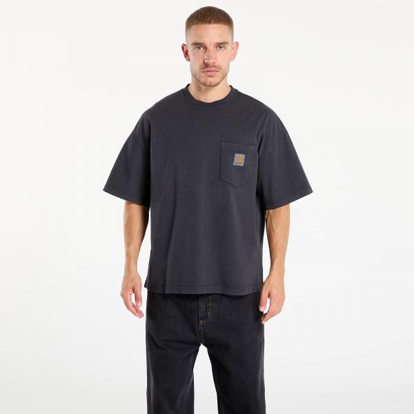 Tričko Carhartt WIP S/S Hudson Pocket T-Shirt UNISEX Black Chalk Wash XS