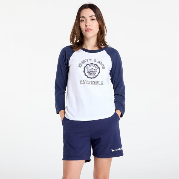Tričko Sporty & Rich California Emblem Soft Baseball Tee White/ Dark Navy XS