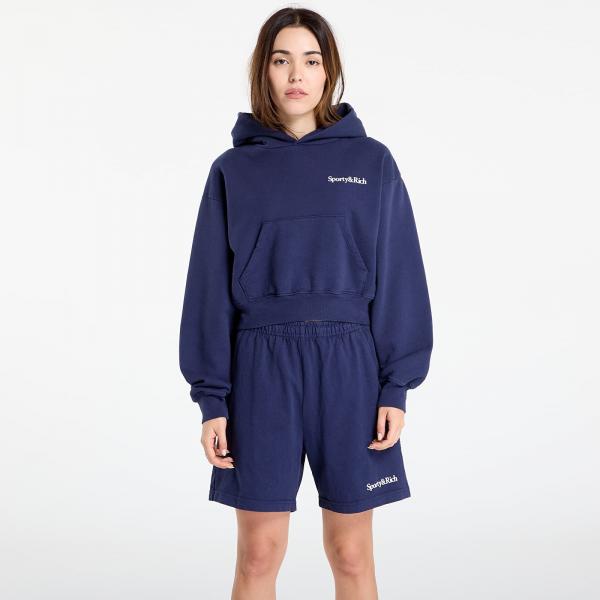Mikina Sporty & Rich Health is Wealth Cropped Hoodie Dark Navy S