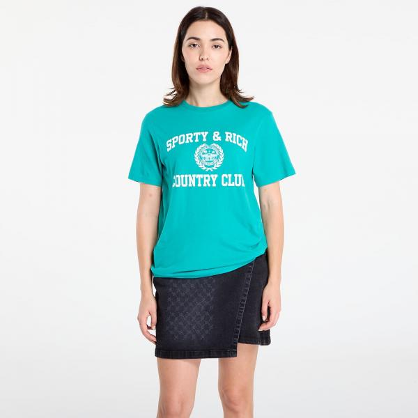 Tričko Sporty & Rich Varsity Crest Soft T-Shirt UNISEX Spring Green M