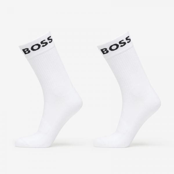 Ponožky Hugo Boss Quarter-Length Socks in Stretch Fabric 2-Pack White 43-46