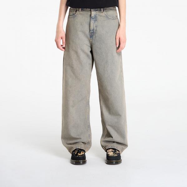 Džíny Carhartt WIP W' Brandon Pant Blue/ Leather Garment Dyed L