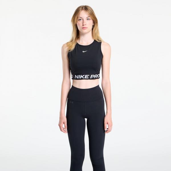 Tílko Nike Pro Women's Dri-FIT Cropped Tank Top Black/ White XS