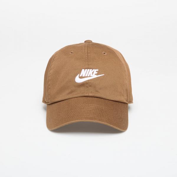 Kšiltovka Nike Club Unstructured Futura Wash Cap Mosswood Brown/ White S/M
