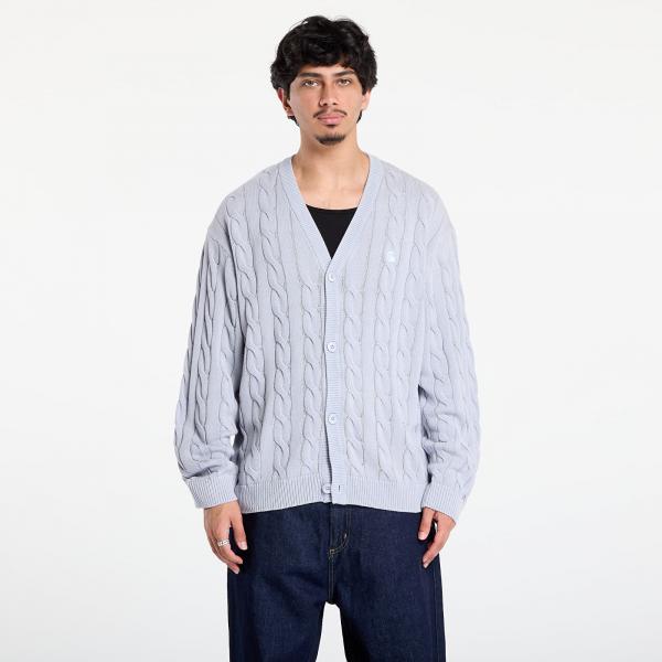 Svetr Carhartt WIP Carter Cardigan UNISEX Blue Fog Garment Dyed L