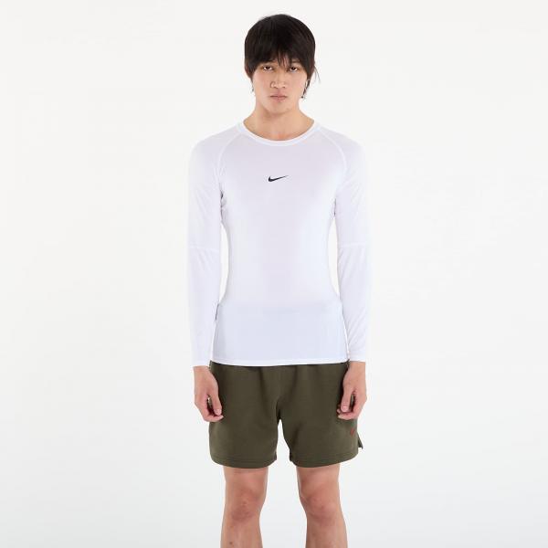 Tričko Nike Pro Men's Dri-FIT Tight Long-Sleeve Fitness Top White/ Black L