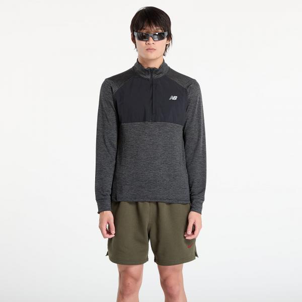 Mikina New Balance RC Essential Heat Grid 1/2 Zip Black Bk XL