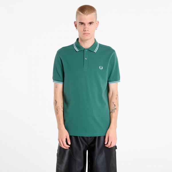 Tričko FRED PERRY Twin Tipped Fred Perry Shirt Sport Green /Track Blue /Track Blue M
