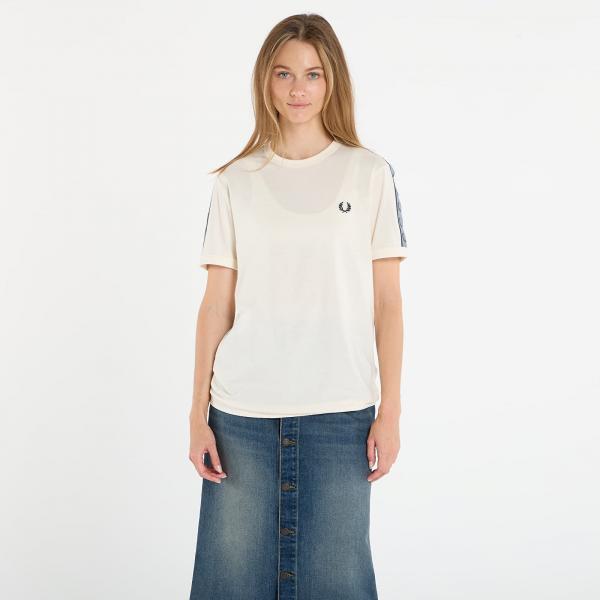 Tričko FRED PERRY Contrast Tape Ringer T-Shirt UNISEX Ecru/ Navy M